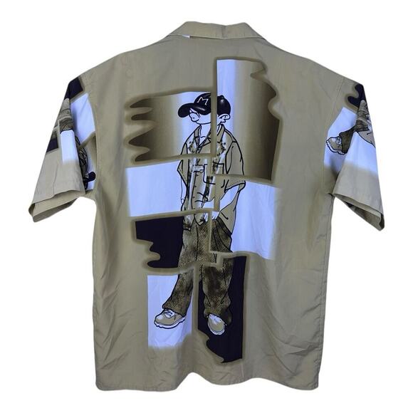 Million Guy Men’s Shirt Brown 18.5 2XL Y2K 90’s Button Up Hip Hop Urban Street - Picture 4 of 11